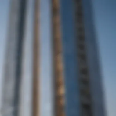 A detailed view of the Burj Khalifa's intricate facade