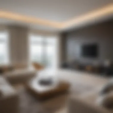 Modern living room design showcasing Jebel Ali apartments