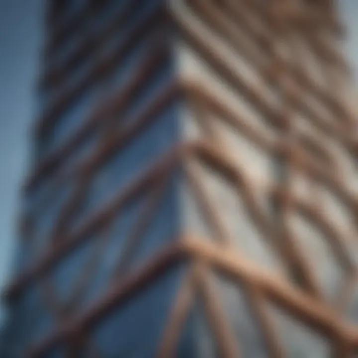 Close-up of Sulafa Tower's unique geometric design