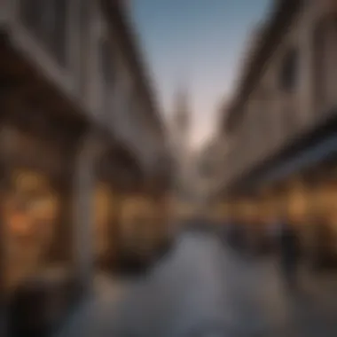 A panoramic view of the Souk de Dubai, illustrating the blend of modern influences and traditional market elements