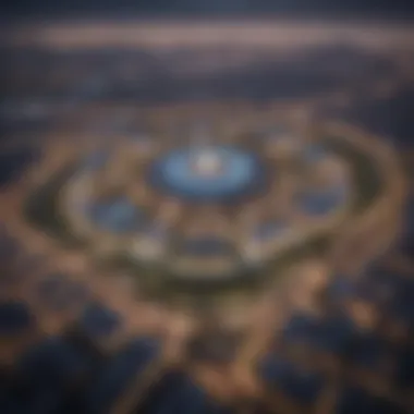 Aerial view showcasing the urban landscape of Festival City, Dubai