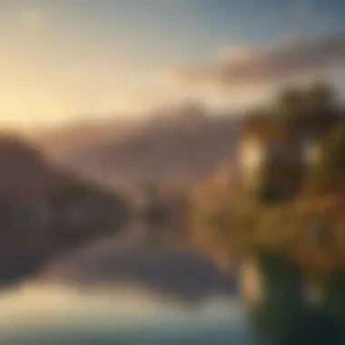 Birds soaring over the picturesque landscape of Love Lake