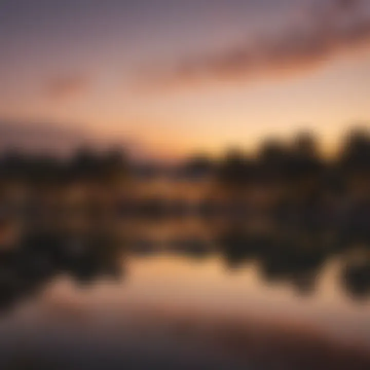 A tranquil sunset over Love Lake Al Qudra