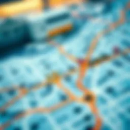 Detailed view of Dubai Metro map highlighting key stations