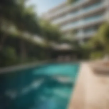 Luxurious pool area surrounded by lush greenery at Parkview Apartments