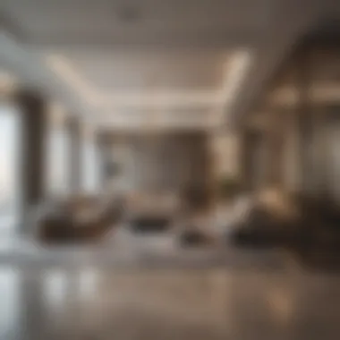 Contemporary Aesthetics in Partitioned Spaces Trendy partitioned living space reflecting contemporary aesthetics