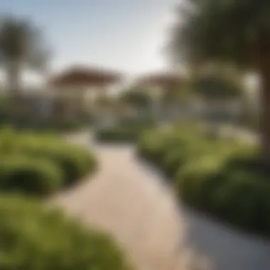 Vibrant community park in Al Barsha with greenery and recreational areas