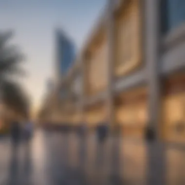 Busy shopping district in Al Barsha with diverse retail options